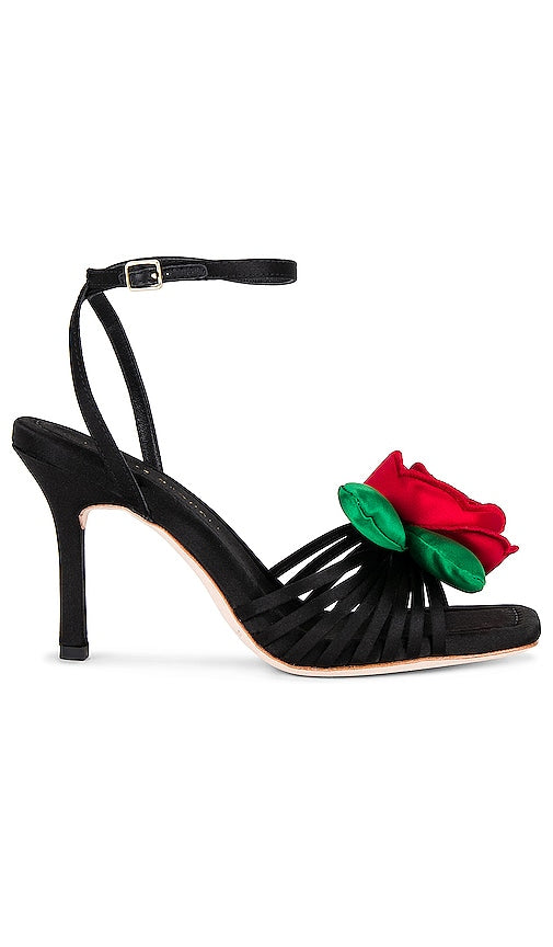 Loeffler Randall Rey Flower Sandal in Black - Loeffler Randall Rey Sandale à fleurs en noir - Loeffler Randall Rey 黑色花朵凉鞋 - Loeffler Randall Rey Flower Sandale in Schwarz - Loeffler Randall 레이 플라워 샌들블랙 색상 - Sandalo Loeffler Randall Rey Flower in nero