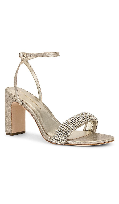 Loeffler Randall Shay Wrap Sandal in Metallic Silver