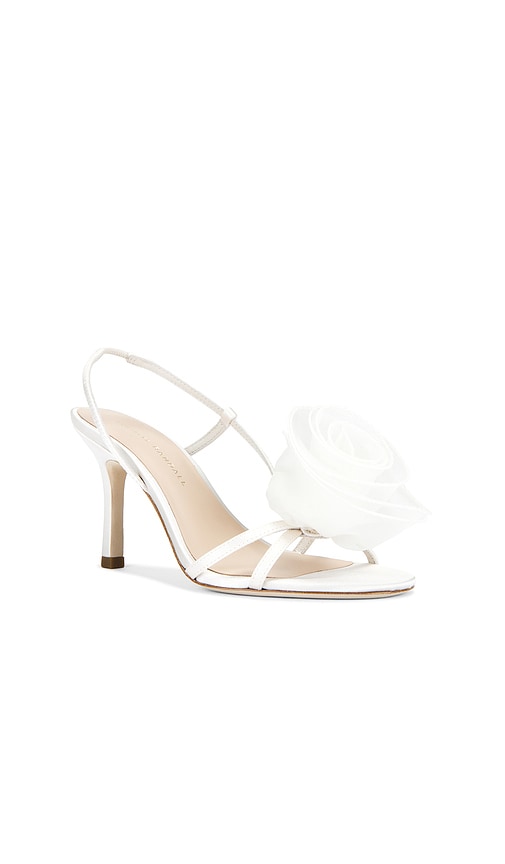 Loeffler Randall Steph Flower Heeled Sandal in White