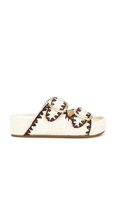Loeffler Randall Theo Sandal in Cream | Brown & Cream Platform Sandals for Women