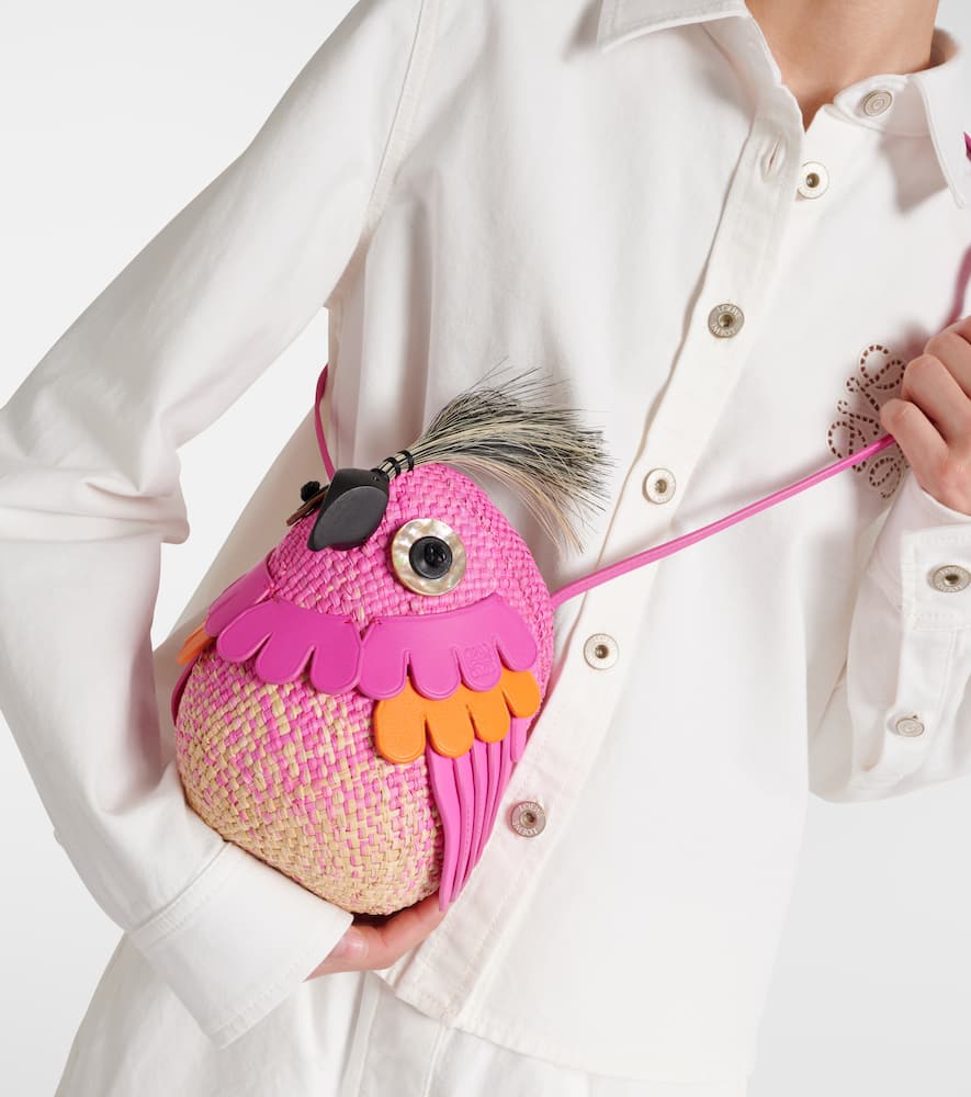 Loewe Bird Mini raffia crossbody bag