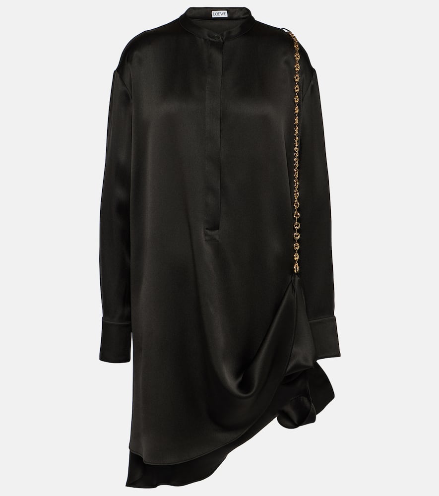 Loewe Chain-detail silk satin shirt dress