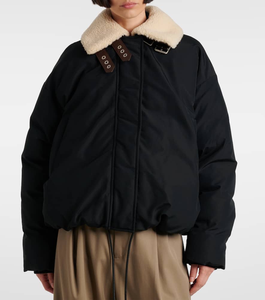 Loewe Convertible shearling-trimmed puffer jacket