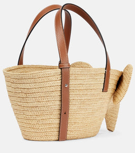 Loewe Elephant Small raffia basket bag