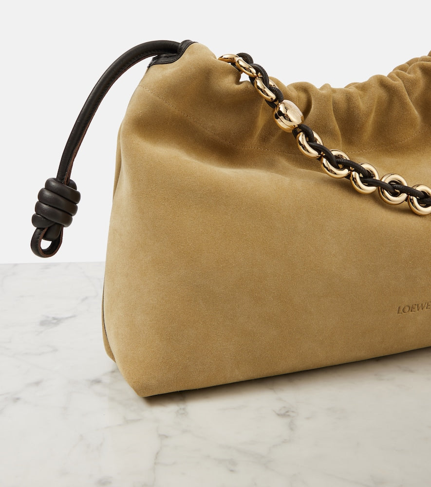 Loewe Flamenco Large suede clutch