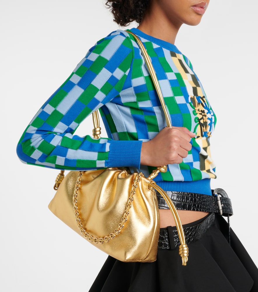 Loewe Flamenco Medium metallic leather tote bag