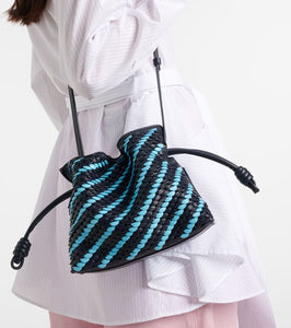 Loewe Flamenco Mini striped leather clutch