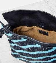Loewe Flamenco Mini striped leather clutch
