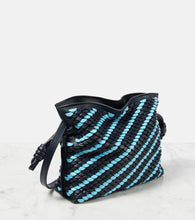 Loewe Flamenco Mini striped leather clutch