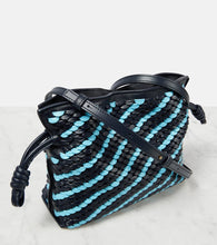 Loewe Flamenco Mini striped leather clutch