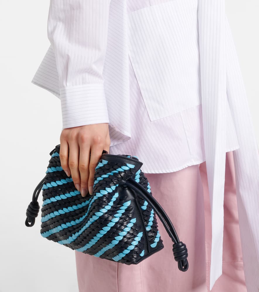 Loewe Flamenco Mini striped leather clutch