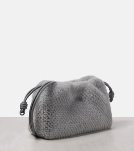 Loewe Flamenco Small faux fur clutch