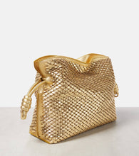 Loewe Flamenco Small metallic leather clutch