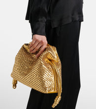Loewe Flamenco Small metallic leather clutch