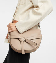 Loewe Gate Dual Small leather and jacquard shoulder bag