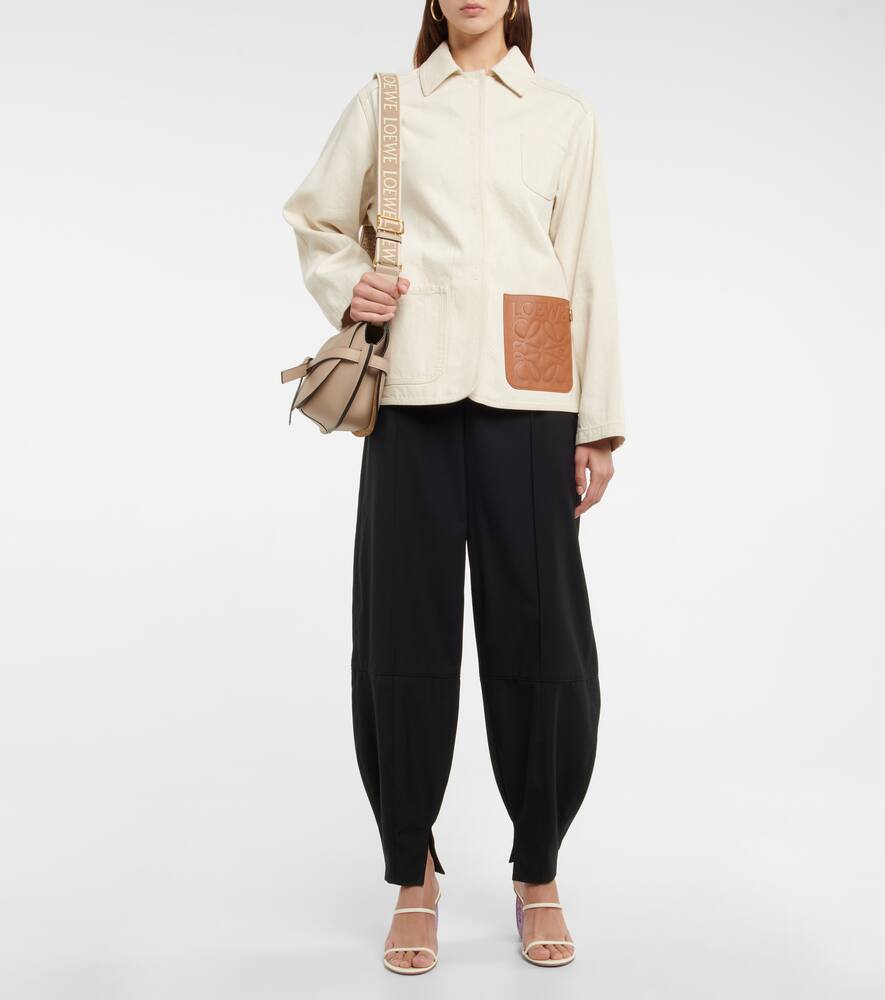 Loewe Gate Dual Small leather and jacquard shoulder bag