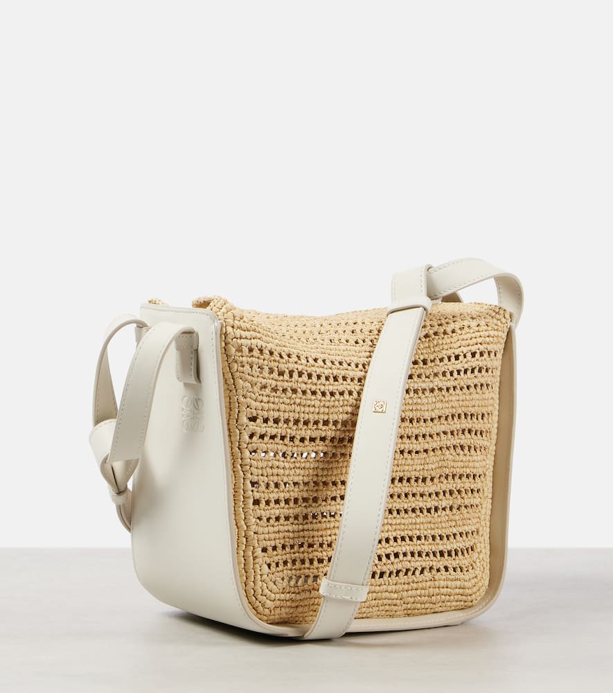 Loewe Hammock Compact raffia shoulder bag