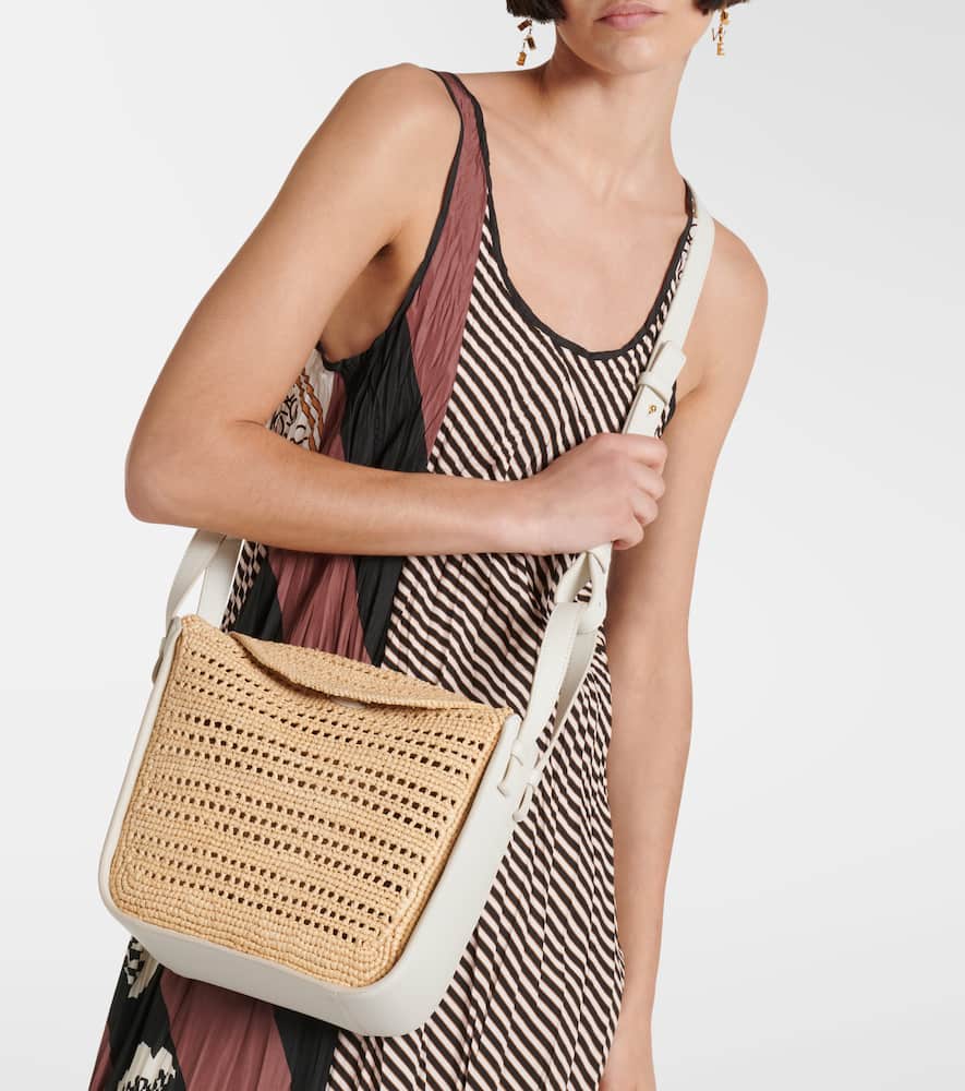 Loewe Hammock Compact raffia shoulder bag