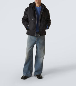 Loewe Hooded leather-trimmed jacket