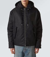 Loewe Hooded leather-trimmed jacket