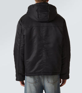 Loewe Hooded leather-trimmed jacket