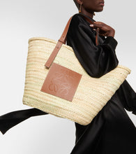 Loewe Large leather-trimmed basket tote
