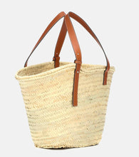 Loewe Large leather-trimmed basket tote