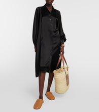 Loewe Large leather-trimmed basket tote