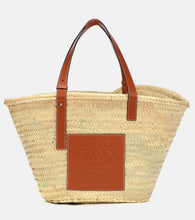 Loewe Large leather-trimmed basket tote. Shop Loewe Tote Bags for women now.