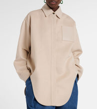 Loewe Leather-trimmed wool and cashmere overshirt