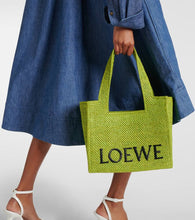 Loewe Paula's Ibiza Font Medium raffia shopper