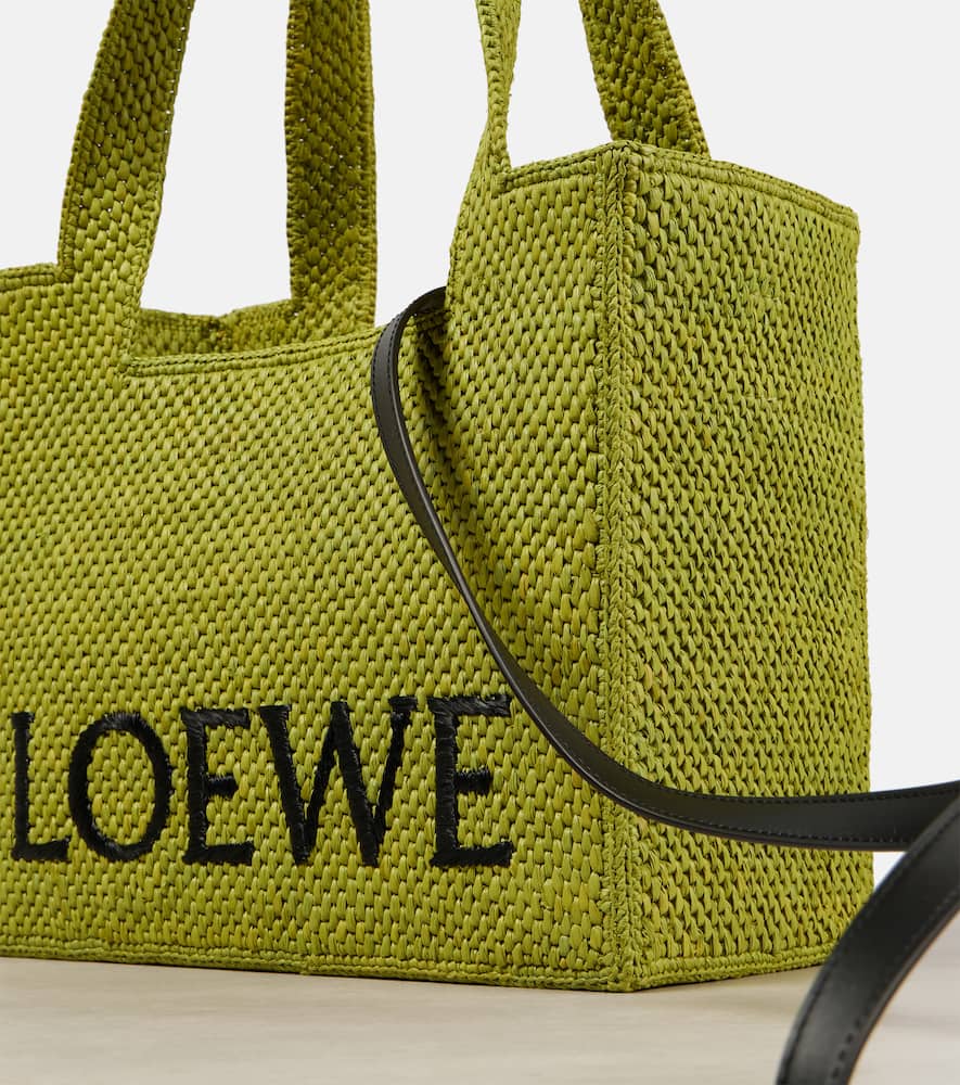 Loewe Paula's Ibiza Font Medium raffia shopper