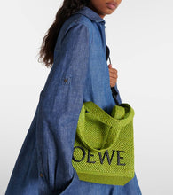 Loewe Paula's Ibiza Font Medium raffia shopper