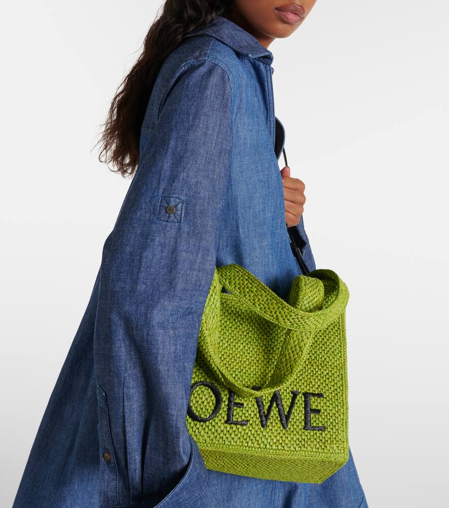 Loewe Paula's Ibiza Font Medium raffia shopper