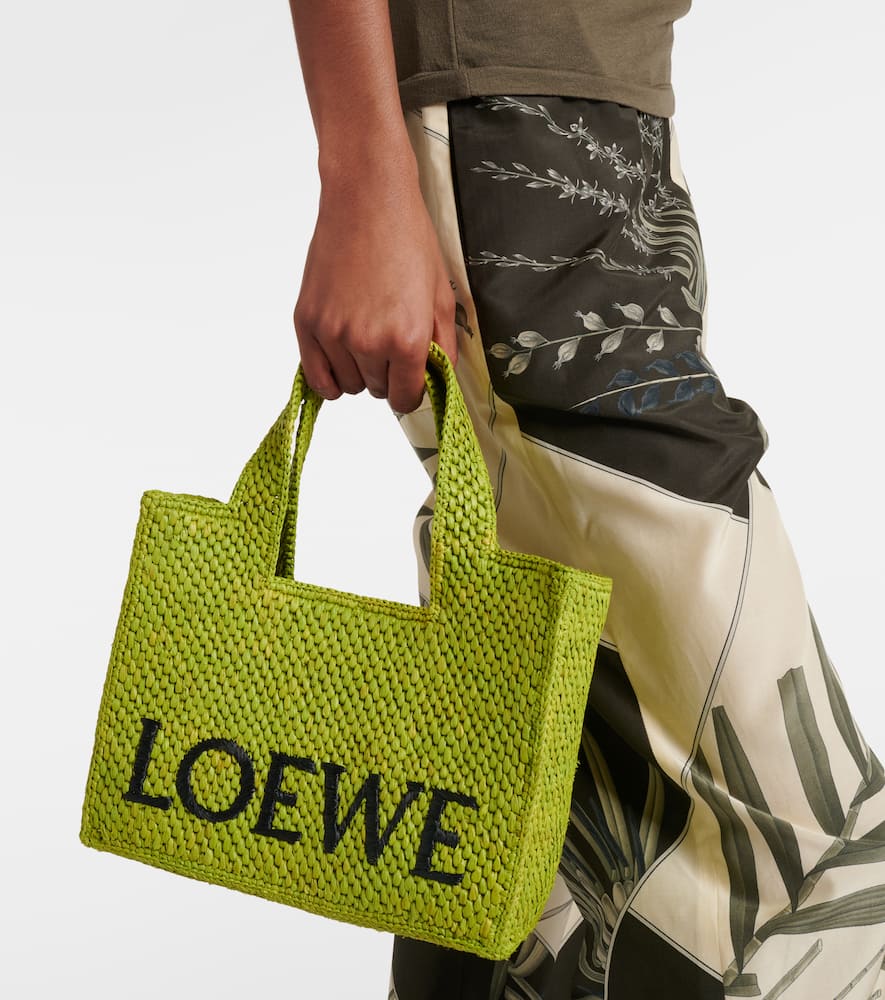 Loewe Paula's Ibiza Font Small raffia tote bag