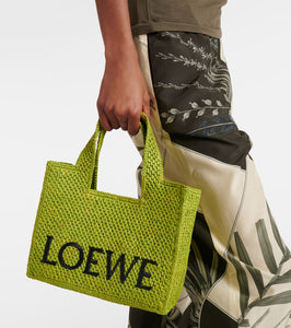Loewe Paula's Ibiza Font Small raffia tote bag
