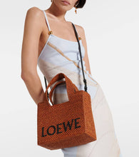 Loewe Paula's Ibiza Font Small raffia tote bag