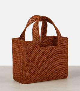Loewe Paula's Ibiza Font Small raffia tote bag