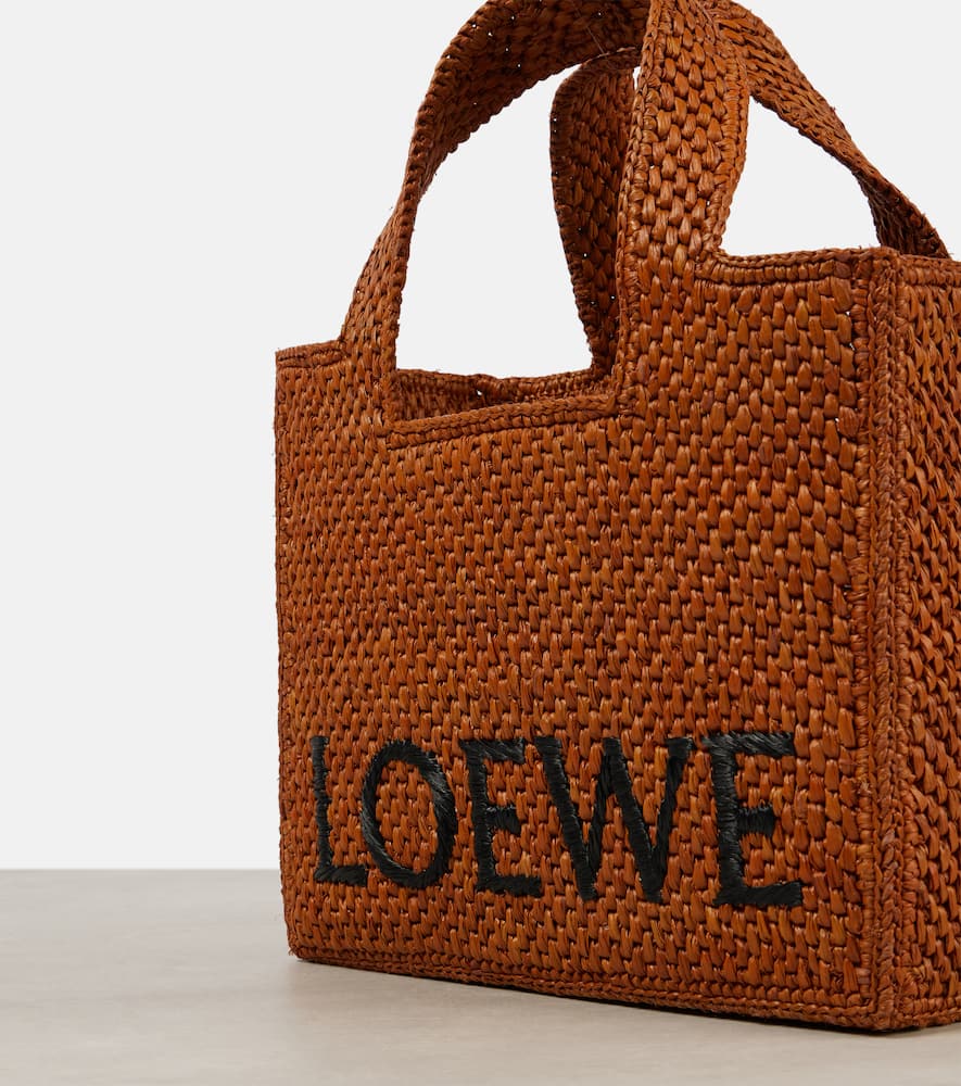 Loewe Paula's Ibiza Font Small raffia tote bag
