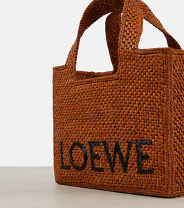 Loewe Paula's Ibiza Font Small raffia tote bag
