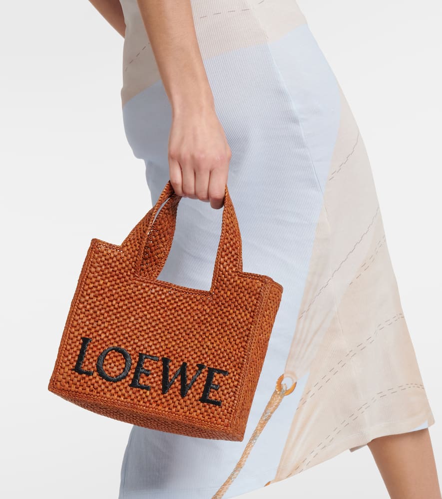 Loewe Paula's Ibiza Font Small raffia tote bag