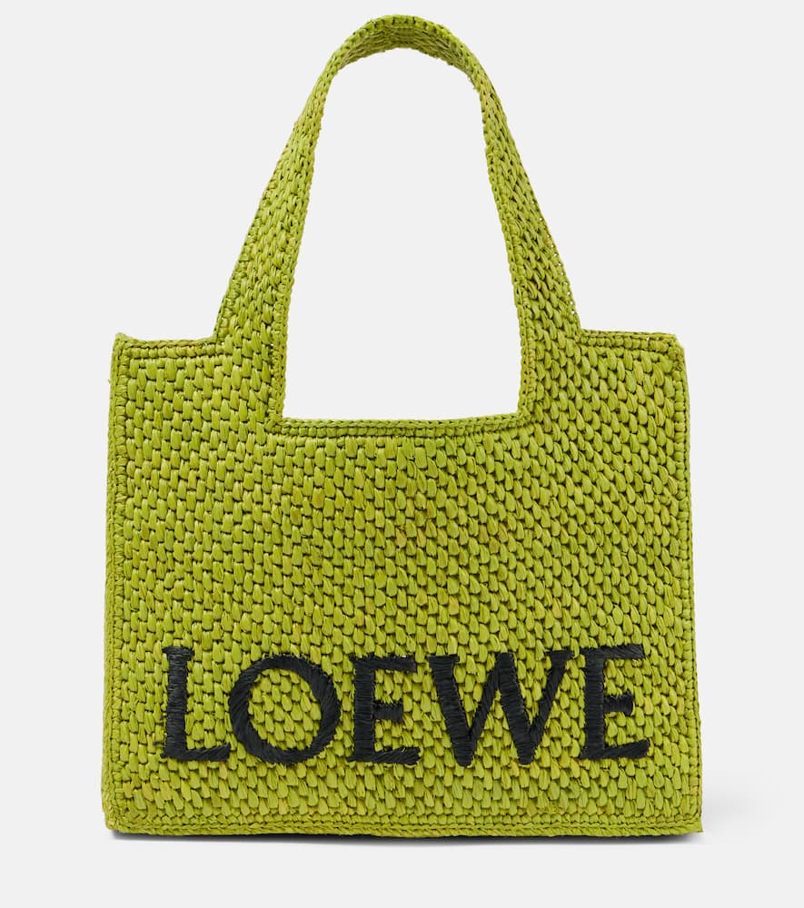 Loewe Paula's Ibiza Font Small raffia tote bag. Shop Loewe Shoulder Bags for women now.