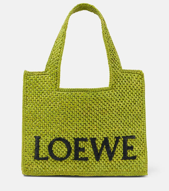 Loewe Paula's Ibiza Font Small raffia tote bag. Shop Loewe Shoulder Bags for women now.