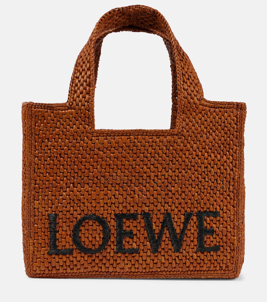 Loewe Paula's Ibiza Font Small raffia tote bag. Shop Loewe Shoulder Bags for women now.