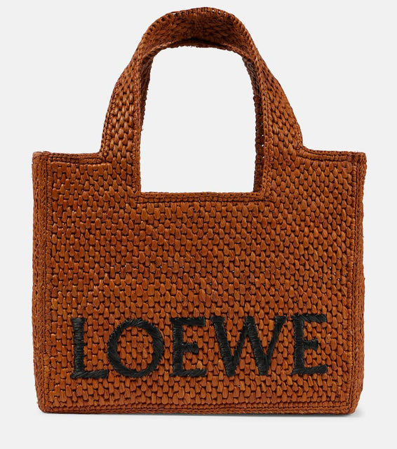 Loewe Paula's Ibiza Font Small raffia tote bag. Shop Loewe Shoulder Bags for women now.