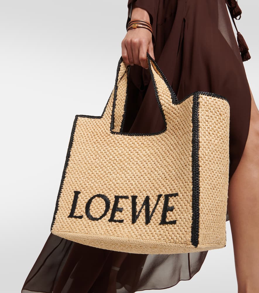 Loewe Paula's Ibiza Font Large raffia shopper