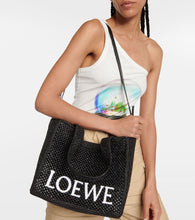 Loewe Paula's Ibiza Medium logo raffia tote bag