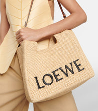 Loewe Paula's Ibiza Medium logo raffia tote bag