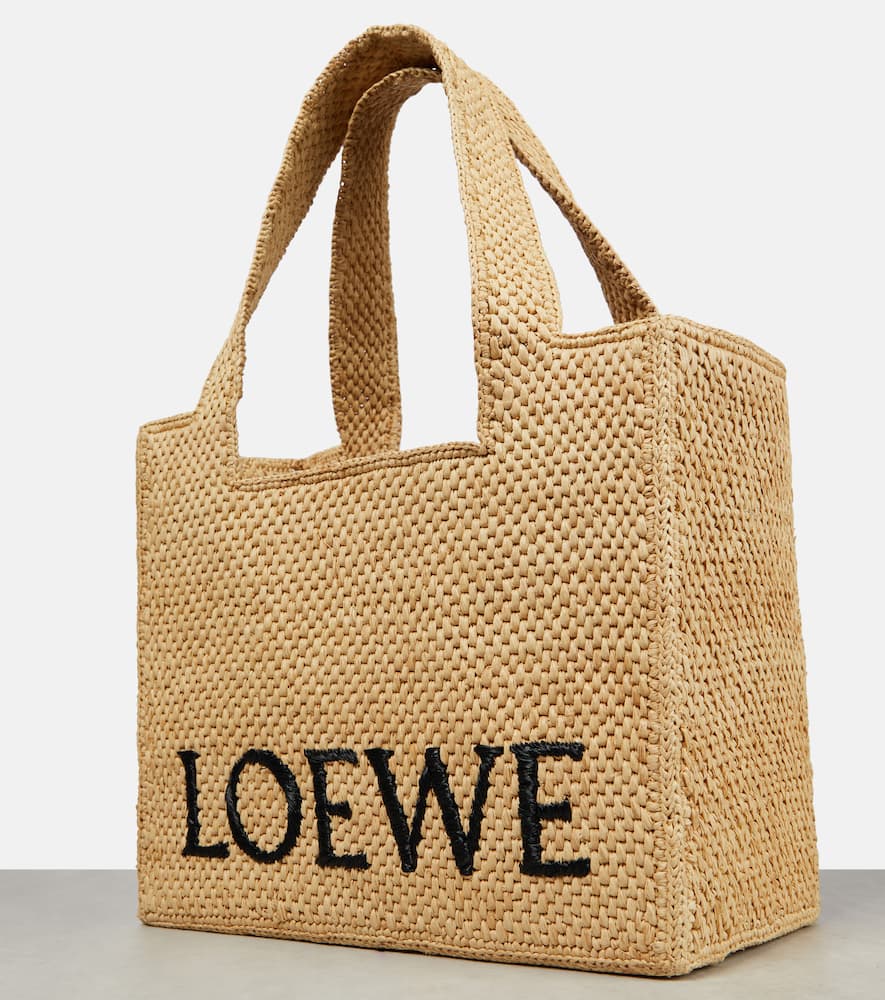 Loewe Paula's Ibiza Medium logo raffia tote bag