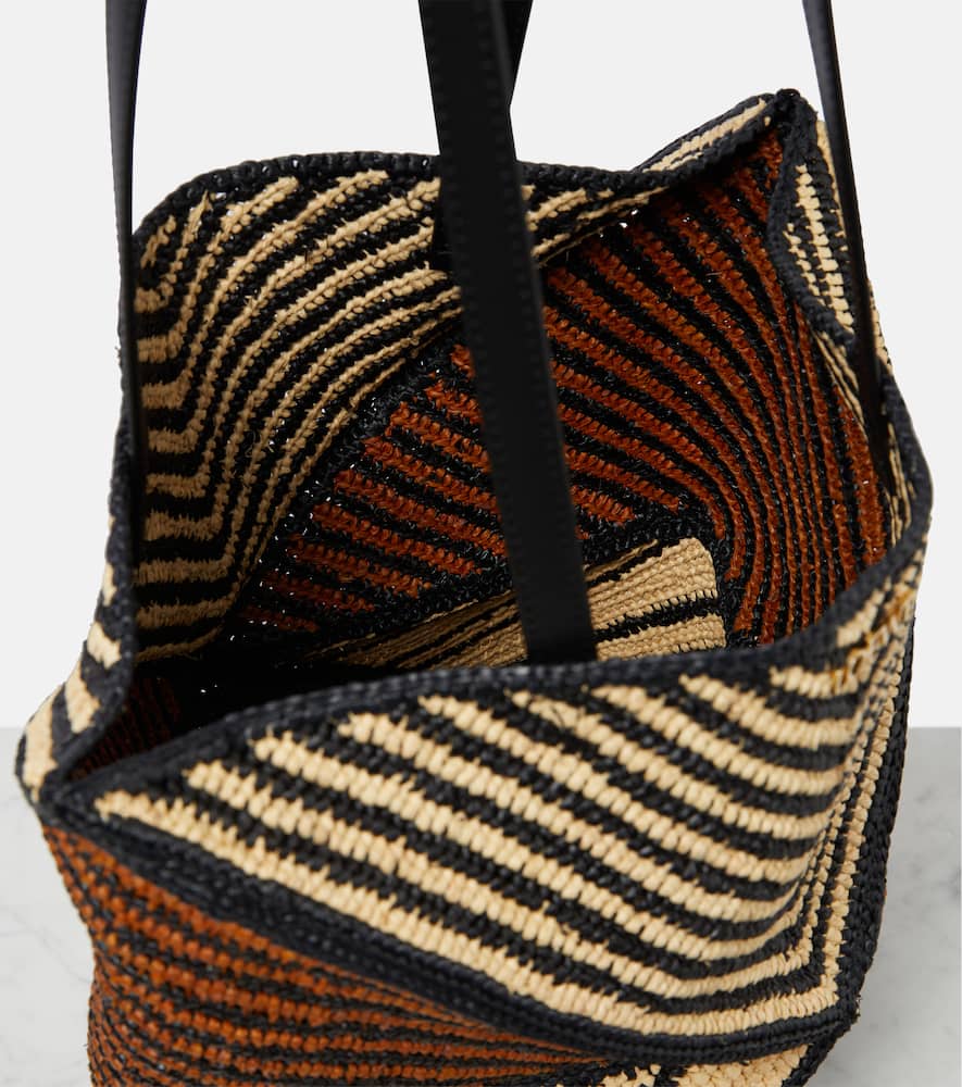 Loewe Paula's Ibiza Puzzle Fold Medium raffia tote bag